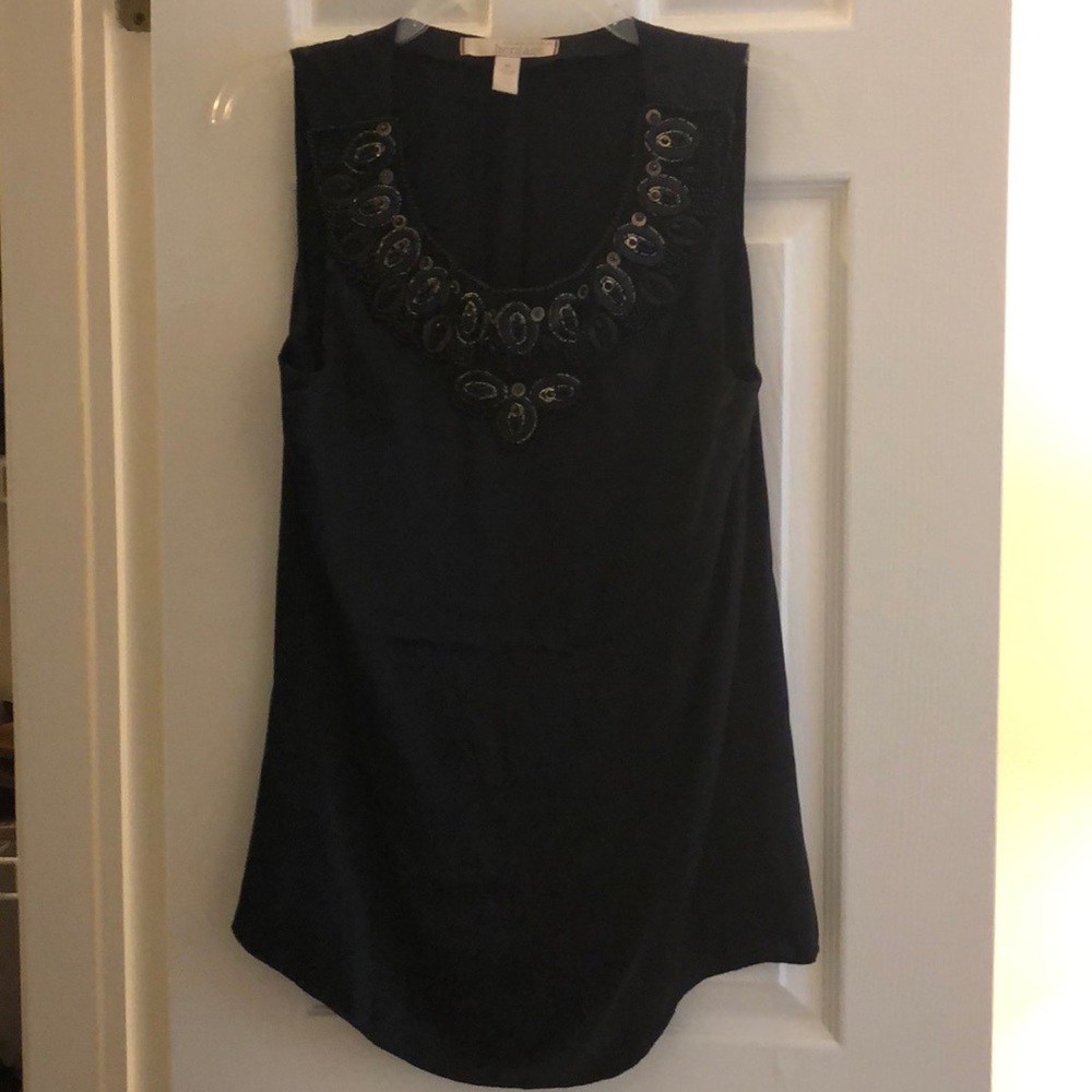 Black silk tank